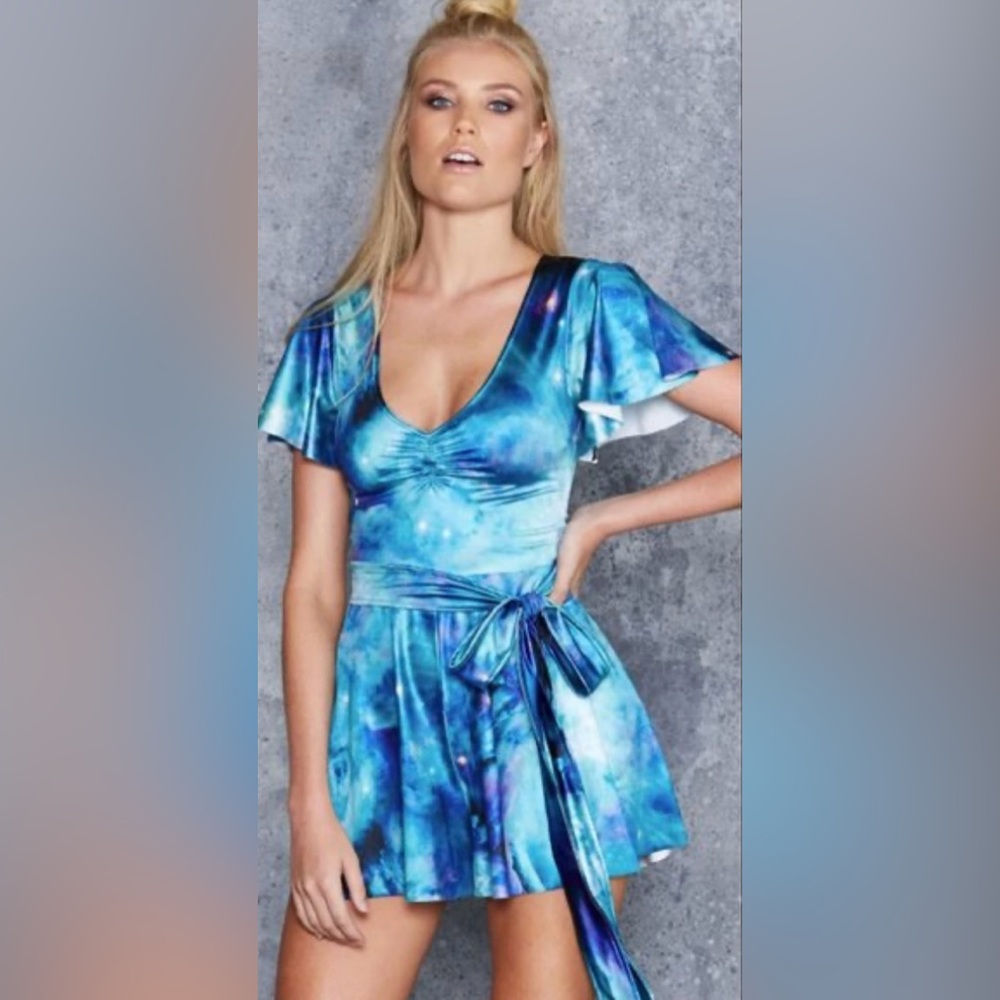 Blackmilk Galaxy Teal Playsuit